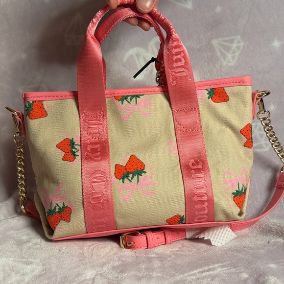 Juicy couture Strawberry Canvas Tote Bag with Card Wallet - Picture 7 of 7